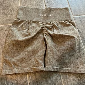 NVGTN Beige Scrunch Seamless Shorts